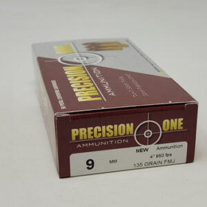 Precision One 9mm Luger 135 Grain Full Metal Jacket (FMJ) - 50 Rounds