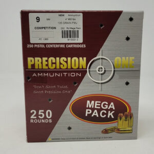 Precision One 9mm Luger 135 Grain Full Metal Jacket (FMJ) - 250 Rounds