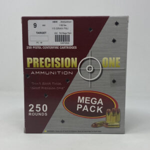 Precision One 9mm Luger 115 Grain Full Metal Jacket (FMJ) - 250 Rounds