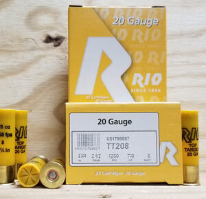 Rio 20 Gauge Ammunition 2-3/4" #8 Shot 7/8oz Shotshell - 250 Rounds