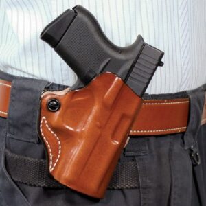 DESANTIS MINI SCABBARD HOLSTER - RH OWB LEATHER J-FRM 2-2.25 TN