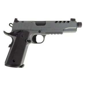 Tisas 10100556 1911 Night Stalker SF .45 ACP 5" 8+1 Platinum Grey W/ Threaded Barrel