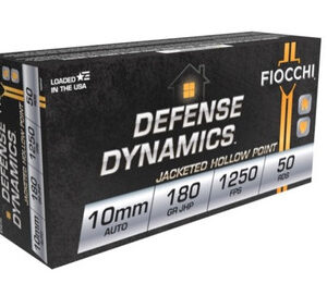 Fiocchi 10mm Auto Ammunition 10APHP 180 Grain Jacketed Hollow Point 50 Rounds