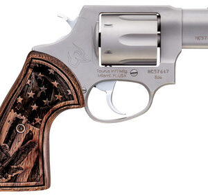 Taurus 2-85629-US1 856 38 SPL+P 2" 6 Rounds Stainless Steel/Wood US Flag Grip