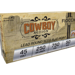 Fiocchi 45 Colt Ammunition FI45LCCA 250 Grain Lead Round Nose Flat Point 50 rounds