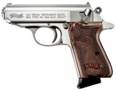Walther 4796004WG PPK/S .380ACP 3.3" 7+1 Stainless Steel/Walnut Grips