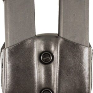 DESANTIS DOUBLE MAG POUCH OWB - LEATHER SINGLE STACK 10/45 BL