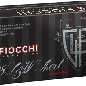 FIOCCHI 38 S&W SHORT 145GR FMJ - 50RD 20BX/CS