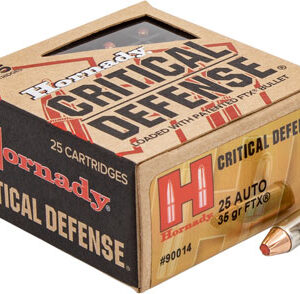 HORNADY CRITICAL DEFENSE - 25 ACP 35GR FTX 25RD 10BX/CS