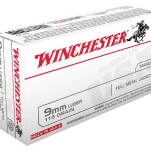 WINCHESTER USA 9MM LUGER - 115GR FMJ-RN 50RD 10BX/CS