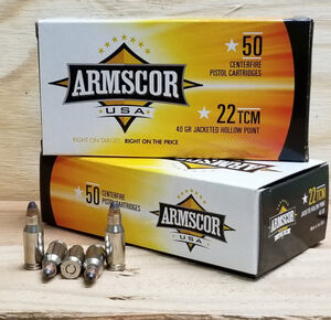 Armscor 22 TCM Ammunition 40 Grain Jacketed Hollow Point 50 rounds