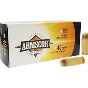 Armscor 40 S&W Ammunition 180 Grain Full Metal Jacket Value Pack 100 Rounds