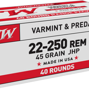WINCHESTER USA 22-250 REM - 45GR JHP 40RD 10BX/CS