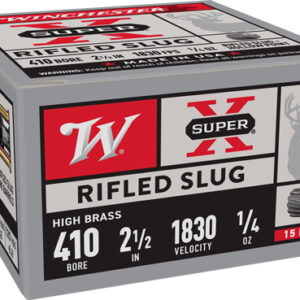 WINCHESTER SUPER-X 410 2.5" - 1/5OZ RIFLED SLUG 15RD 10BX/CS