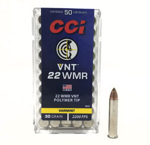 CCI 22 WMR Ammunition VNT 0969CC 30 Grain Polymer Tip 50 Rounds
