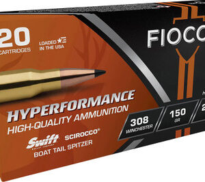 Fiocchi 308 Winchester Ammunition FI308SCA 150 Grain Swift Scirocco II Spitzer 20 Rounds