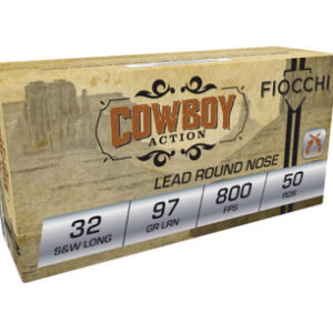 Fiocchi 32 S&W Long Cowboy Action Ammunition FI32SWLL 97 Grain Lead Round Nose 50 rounds