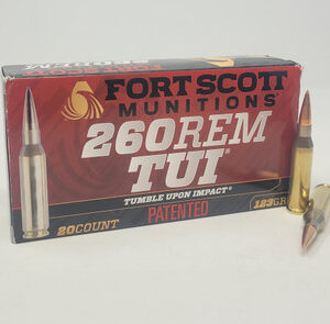Fort Scott Munitions 260 Rem Ammunition FSM260123SCV2 123 Grain Solid Copper Spun 20 Rounds