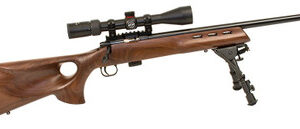 Crickett KSA20030 Model 722 Varmint Package Bolt Action .22LR 20" 7+1 Walnut/Blued w/ Thumbhole