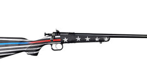 Crickett Rifle KSA2177FRLE G2 .22LR Youth 16.12" Single Shot Old Glory Black and White W/ Red and Blue Stripe