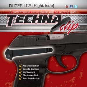 TECHNA CLIP HANDGUN RETENTION - CLIP RUGER LCP RIGHT SIDE