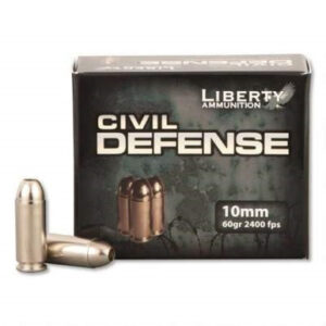 Liberty Ammo 10mm Ammunition Civil Defense LACD10032 60 gr Fragmenting HP 20 rounds