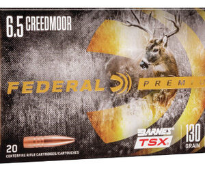 Federal 6.5 Creedmoor Ammunition P65CRDBTSX1 130 Grain Barnes Triple-Shock X Hollow Point 20 Rounds