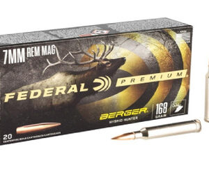 Federal 7mm Rem Mag Ammunition P7RBCH1 168 Grain Berger Hybrid Hunter 20 Rounds