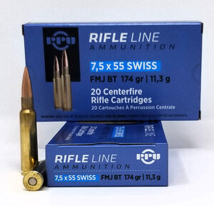 Prvi 7.5x55 Swiss Ammunition PP7SF 174 Grain Full Metal Jacket 20 Rounds