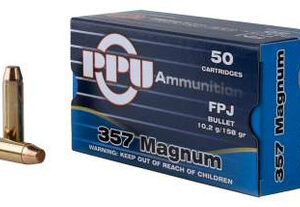 Prvi PPU 357 Magnum Ammunition PPH357MF 158 Grain Flat Point Jacketed 50 Rounds