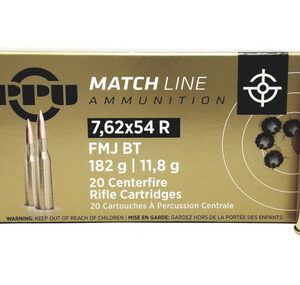 Prvi PPU 7.62x54mm Rimmed Russian Ammunition Match Line PPM7 182 Grain Full Metal Jacket 20 Rounds