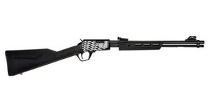 Rossi USA Gallery 22 RP22181SY-EN11 18" 15+1 .22LR Pump Action Black Synthetic Engraved US Flag
