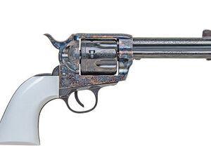 Traditions Firearms SAT73-113BTM 1873 Single Action Revolver Bill Tilghman Model .357 Magnum 6 Rounds 4.75" Nickel/Color Case Hardened/White Polymer Grips