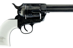 Traditions Firearms SAT73-122LIB 1873 Single Action Revolver Liberty Model .45 Long Colt 6 Rounds 4.75" Blued Engraved/White Polymer Grips