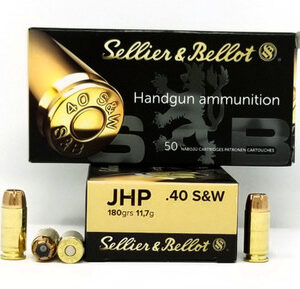 Sellier & Bellot 40 S&W Ammunition SB40C 180 Grain Jacketed Hollow Point 50 Rounds