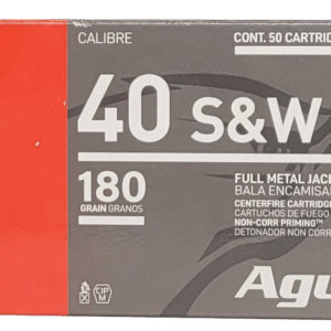 Aguila Ammunition .40 S&W Handgun Ammo - 180 Grain | FMJ Flat Nose | 50rd Box