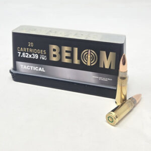Belom 7.62x39 Ammunition BEL76239FMJ 123 Grain Full Metal Jacket 20 Rounds