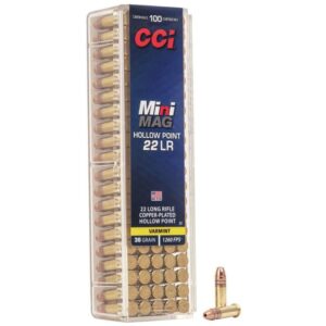 CCI Mini-Mag HP Rimfire Ammunition .22 LR 36 gr CPHP 1260 fps 100/ct