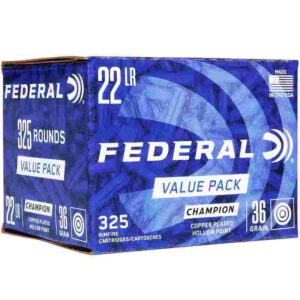 Federal Champion Rimfire Value Pack Ammunition .22LR 36gr CPHP 1260 fps 325/ct