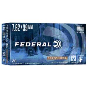 Federal Power-Shok Rifle Ammunition 7.62x39mm 123 gr SP 2350 fps - 20/ct