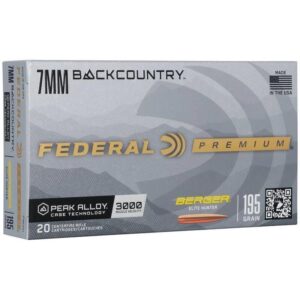 Federal Berger Elite Hunter Rifle Ammunition 7mm Backcountry 195gr HPBT 3000 fps 20/ct