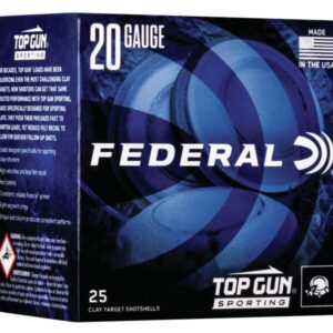 Federal Top Gun Sporting Shotshells 20ga 2-3/4" 7/8 oz 1250 fps #8 25/ct