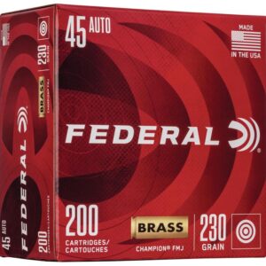 Federal Champion Training Handgn Ammuntion .45 ACP 230 gr FMJ 830 fps 200/ct