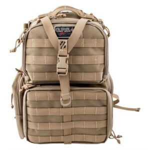 G-Outdoors GPS Tactical Range Backpack Holds 3 Handguns Tan