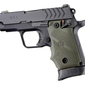 Hogue Ambi Safety Rubber Grip for Springfield Armory 911- OD Green