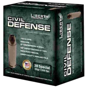 Liberty Civil Defense Handgun Ammunition .38 Spl 50 gr SCHP 1500 fps 20/ct