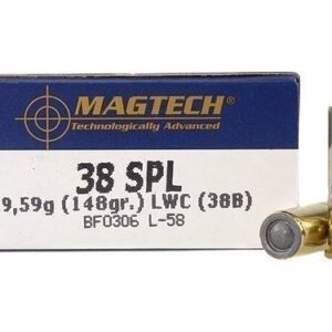 MagTech Handgun Ammunition .38 Spl 148 gr LWC 710 fps 50/box
