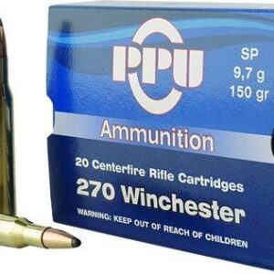 PPU Rifle Ammunition .270 Win 150 gr SP 2850 fps 20/ct
