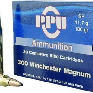 PPU Rifle Ammunition .300 Win Mag 180 gr SP 3250 fps 20/ct
