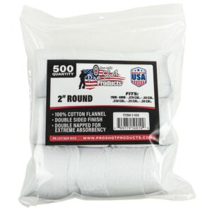 Pro-Shot 2" Round 100% Cotton Patches 500/ct